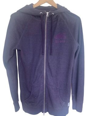 Roots Zip-Up Long Hoodie in Purple